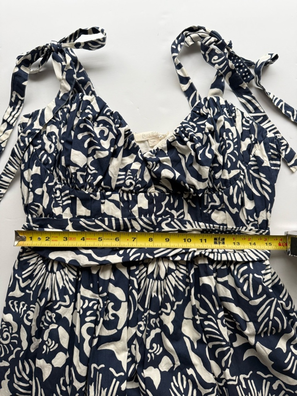 Anthropologie Forever That Girl dress  Navy White Floral Tie Strap Midi Dress SP - Picture 3 of 12